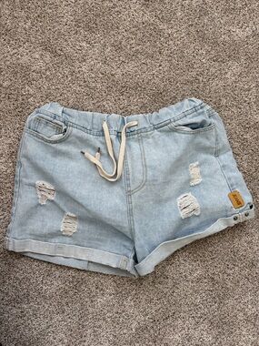 Light Wash Distressed Women's Denim Shorts